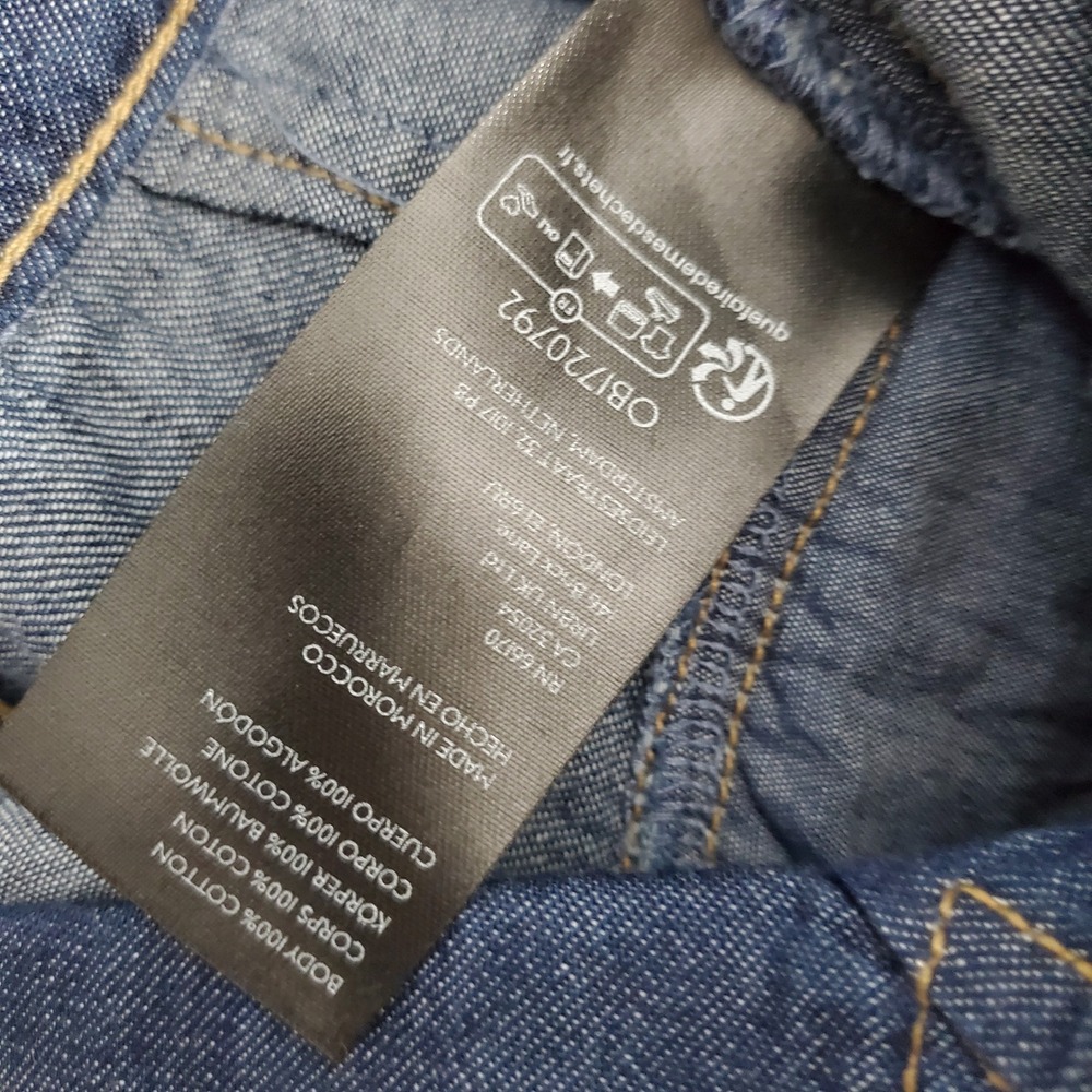We The Free Free People Franklin Blue Denim Wide Leg Jumpsuit Long Sleeve Small - Picture 12 of 16